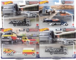 Hot Wheels camion con rimorchio e macchinina da corsa