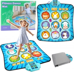 Tappetino musicale da danza interattivo con animaletti e LED – blu