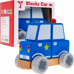 Macchinina della polizia in legno con blocchi