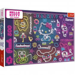 Puzzle 500 Neon HELLO KITTY Trefl