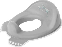 Riduttore WC antiscivolo per bambini con motivo gufo – grigio