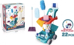 Carrello delle pulizie per bambini, 22 pezzi