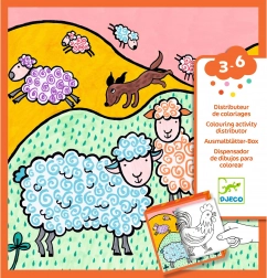 Djeco scatola divertente con album da colorare e giochi Fattoria