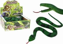 Serpente di gomma verde con macchie nere