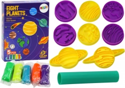 Set creativo pasta da modellare pianeti – 8 formine e 5 colori