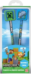 Set di matite MINECRAFT con topper, 2 pz