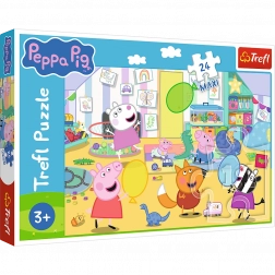 Puzzle 24 maxi – bella Peppa – Maialino felice PEPPA di Trefl