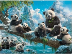 Puzzle Spasso invernale dei panda 2000 pezzi CASTORLAND