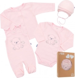 Set neonatale per ospedale New Baby Sweet Bear rosa 56 (0–3 mesi)
