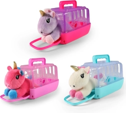 Trasportino portatile con unicorno di peluche