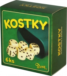 Dadi da gioco bianchi 6 pz con bicchierino in scatola