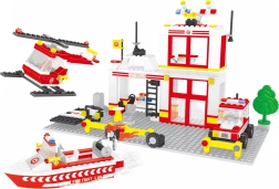 Set di costruzione compatibile Bloxo stazione dei vigili del fuoco 368 pz