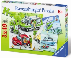 Puzzle polizia in azione 3×49 pezzi RAVENSBURGER