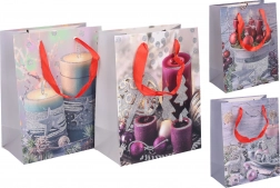 Borsa regalo natalizia S 18 × 23 × 10 cm – in carta, con manici robusti