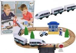 Pista ferroviaria in legno con ponte e stazione di polizia 3,2 m