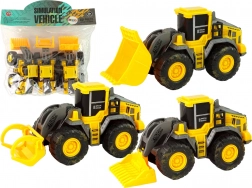 Set di tre veicoli da costruzione gialli