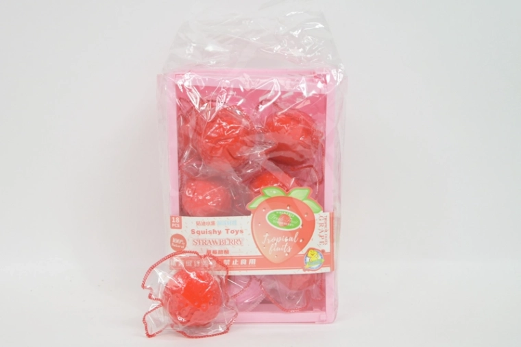 Pallina antistress da schiacciare fragola (18 pz nel display)