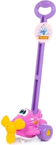 Spingigioco per bambini con manico Samolocik rosa