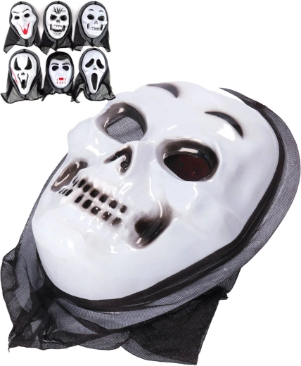 Maschera di Carnevale/Halloween fantasma con cappuccio - 1 pezzo