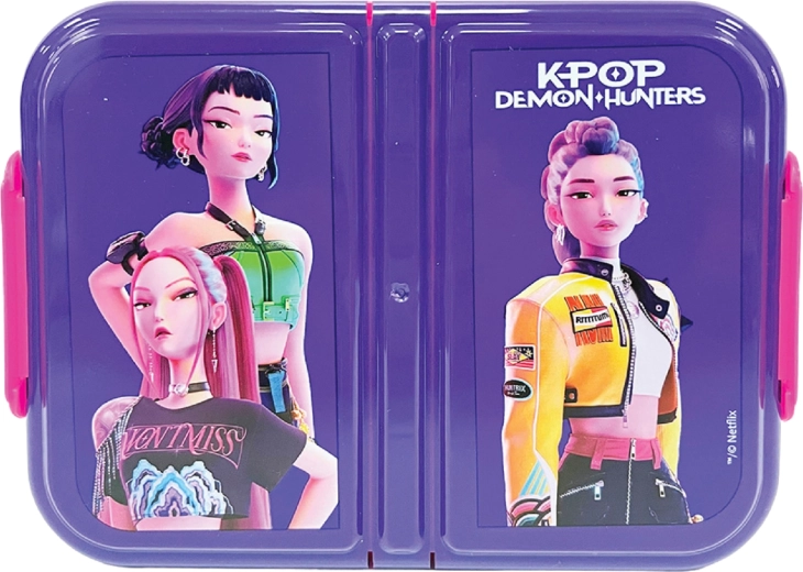 Box portapranzo a tre scomparti GIM KPop Demon Hunters Huntrix 900 ml