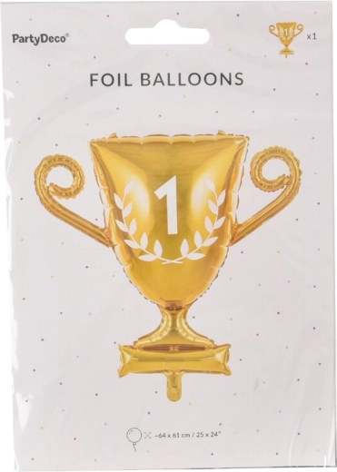 Palloncino in foil a forma di coppa dorata
