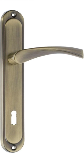 Maniglia per porta ATENA con toppa 90 mm, patina