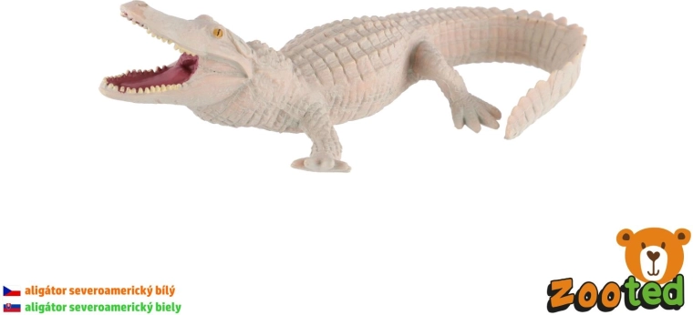 Figura di alligatore americano bianco, 15 cm