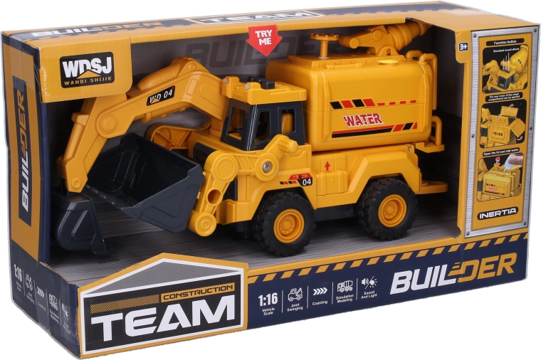 Autocisterna da cantiere con effetti sonori e cannone ad acqua 26 cm - 1 pezzo