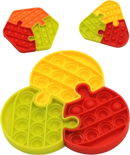 Puzzle antistress Pop It con 3 pezzi, 14 cm - 1 pezzo
