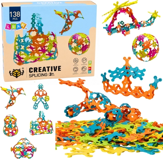 Set di costruzioni creativo con elementi di collegamento 138 pz