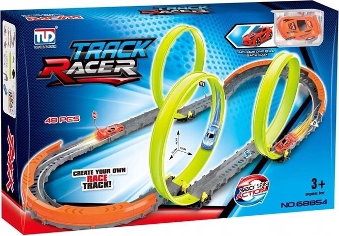 Pista da corsa Track Racer con tripli loop (48 pezzi)