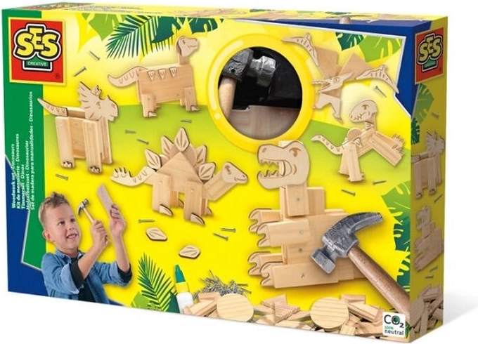 Set di chiodatura in legno SES dinosauri