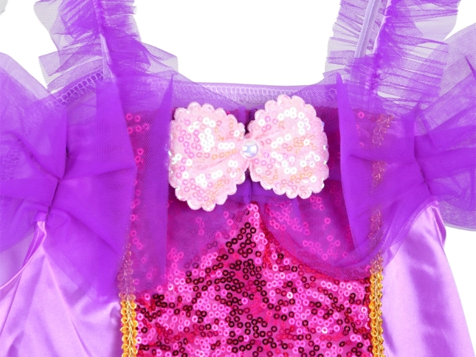 Top scintillante con paillettes e balze in tulle