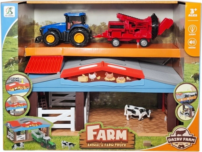Set da fattoria con accessori, luce e suono - 1 pezzo