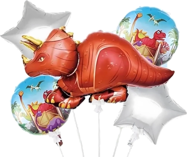 Set di palloncini compleanno dinosauro 5 pz