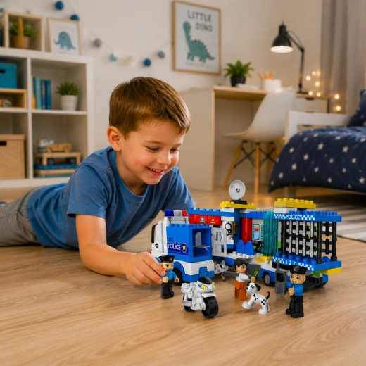 Minifigure e cane poliziotto per il gioco di ruolo