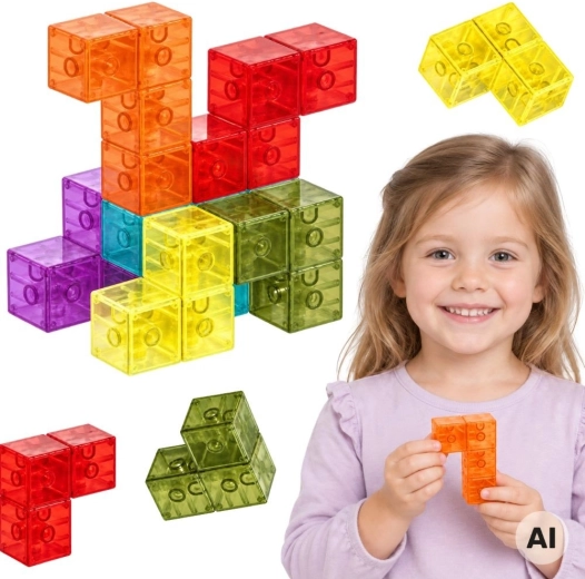 Costruzioni magnetiche 3D Woopie in stile Tetris