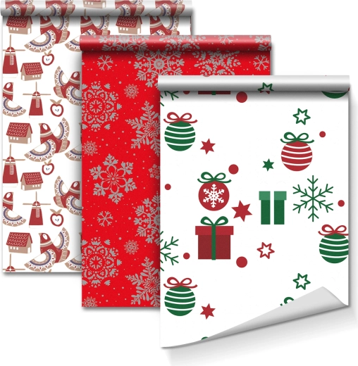 Carta da regalo con 3 motivi, 70 × 150 cm