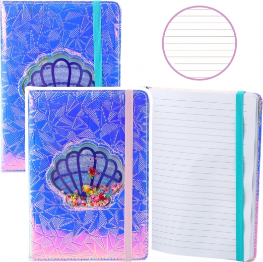 Bloc Notes Olografico con Conchiglia e Coriandoli A5 70 Fogli