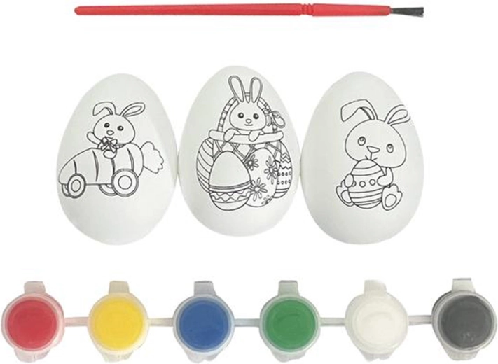 Uova di Pasqua da dipingere con colori (3 pz)