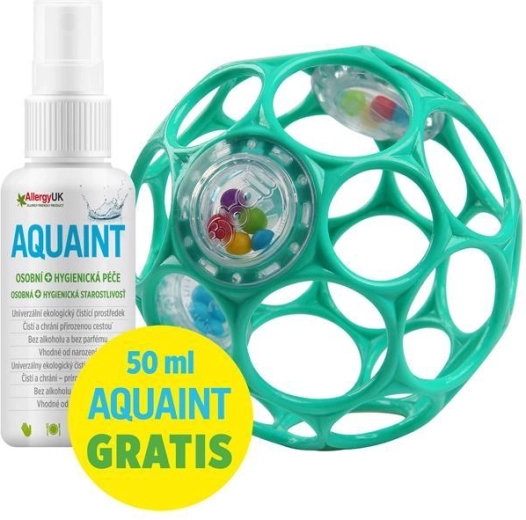 Sonaglio OBALL Rattle 10 cm (turchese scuro) + acqua detergente AQUAINT 50 ml