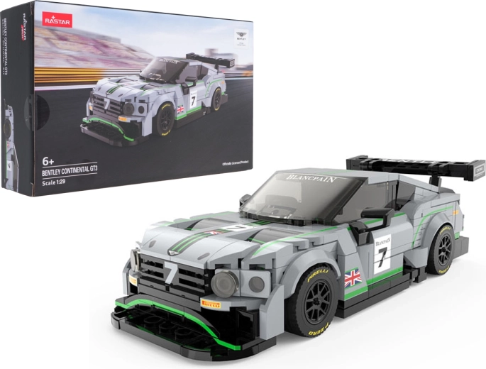 Kit per costruire l'auto Bentley Continental GT3 in scala 1:29, grigia Rastar