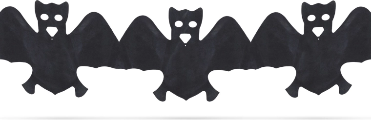 Ghirlanda di carta per Halloween con pipistrelli, 3 m