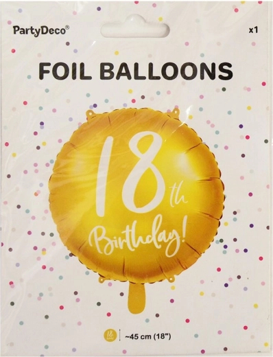 Palloncino in foil numero 18 oro 45 cm
