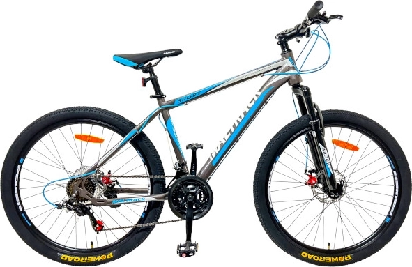 MalTrack mountain bike 26" telaio in acciaio grigio/blu