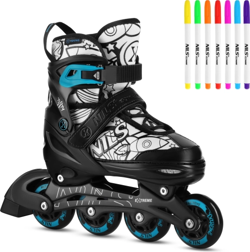Pattini a rotelle per bambini 4 in 1 NILS Extreme Tinty verdi – S (31-34)