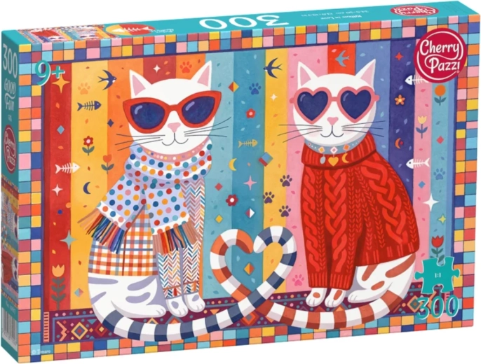 Puzzle Cherry Pazzi Gatti con occhiali da sole, 300 pezzi