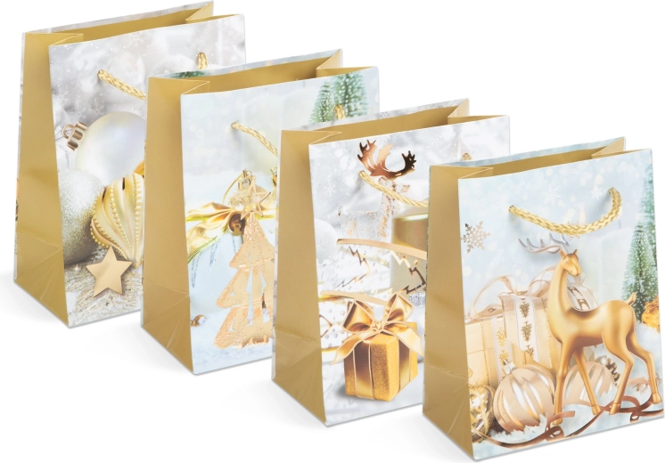 Borsa regalo natalizia in carta per bottiglia - 1 pezzo