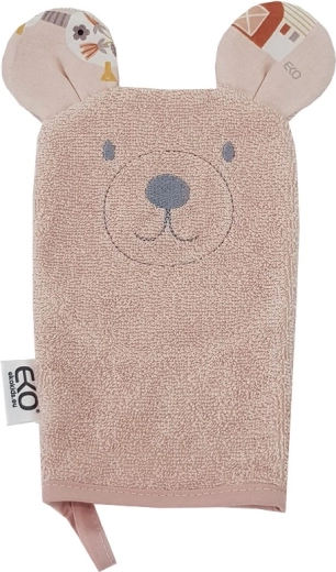Salvietta in cotone EKO con orecchiette Bear rose pink 20 × 15 cm