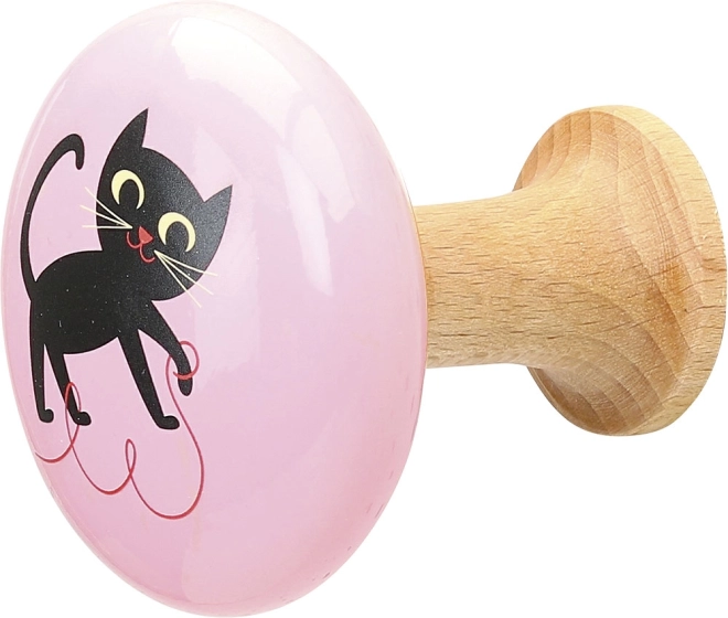 Appendini in legno Gattino e ornamento rosso